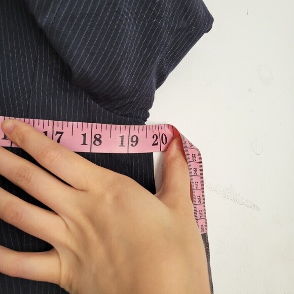 J. Crew Navy Blue Italian Wool Pin Stripe Suit Blazer Jacket Size 10 - Picture 7 of 11